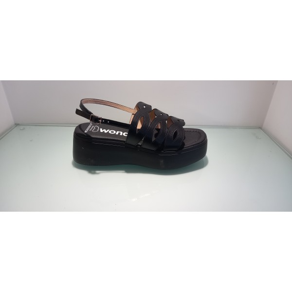 Wonders Sandalo Donna Sandalo zeppa Nero