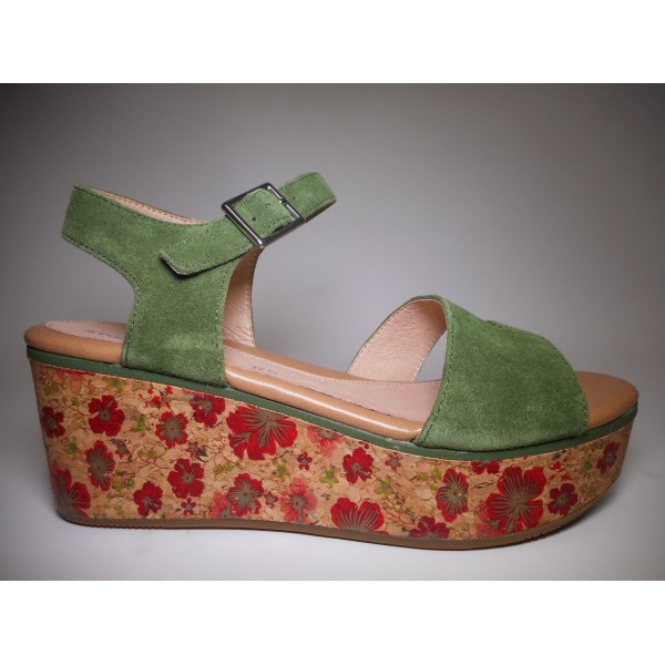 Stone fly Sandalo Donna Sandalo zeppa Verde