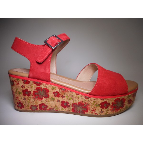 Stone fly Sandalo Donna Sandalo zeppa Rosso